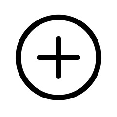 Fototapeta premium add plus inside circle icon design