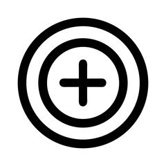 Obraz premium add plus inside circle icon design