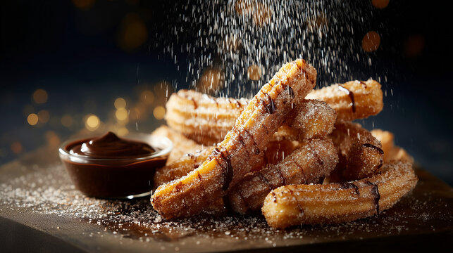 churros with chocolate sauce