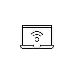 laptop connection icon sign vector