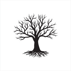 Black Leafless Tree Silhouette 