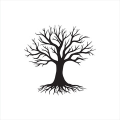 Black Leafless Tree Silhouette 