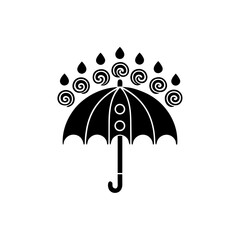 creative details Outline rainy umbrella weather icon vector illustration