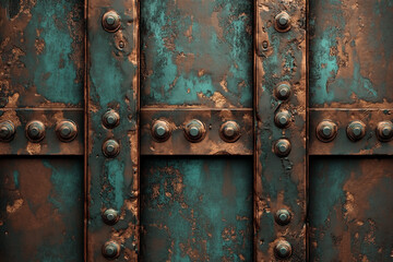 Fototapeta premium Oxidized copper texture with teal accents
