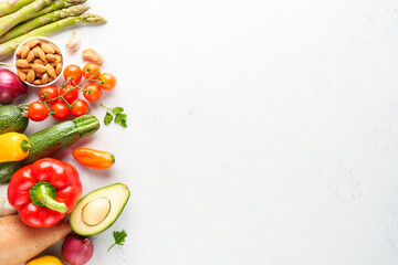 Vegetables on white background. Healthy food.