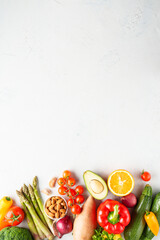 Vegetables on white background. Healthy food.