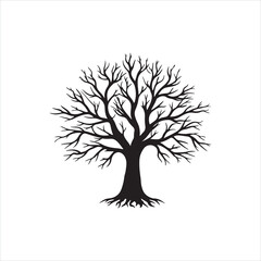 Black Leafless Tree Silhouette 