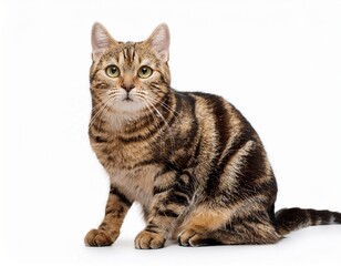 Obraz premium sitting tabby cat isolated