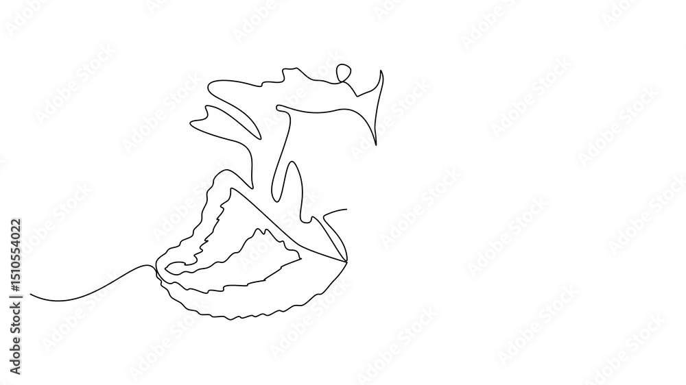 Aufkleber animated self drawing of single continuous line drawing soursop is cut into 2 parts and the bottom p