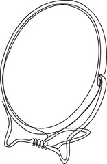 Mirror one line drawing art, Vector illustration. Editable Stroke.