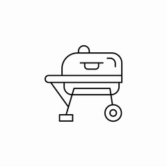 portable grill icon sign vector