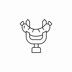 sausage on fork icon sign vector