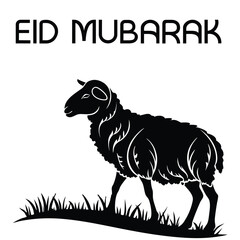 Eid Mubarak Sheep Silhouette Islamic Greeting