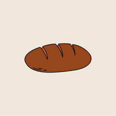 Oval Bread Loaf Illustration