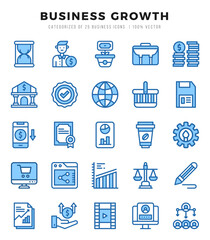 Business Growth web icons in Two Color style.