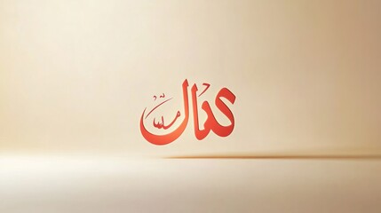 Arabic calligraphy,  a name or phrase, in a simple design
