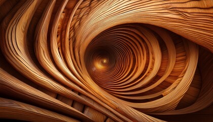 abstract fractal wood tunnel with a mesmerizing spiral effect perfect for conceptual or artistic designs with a unique visual appeal and natural texture
