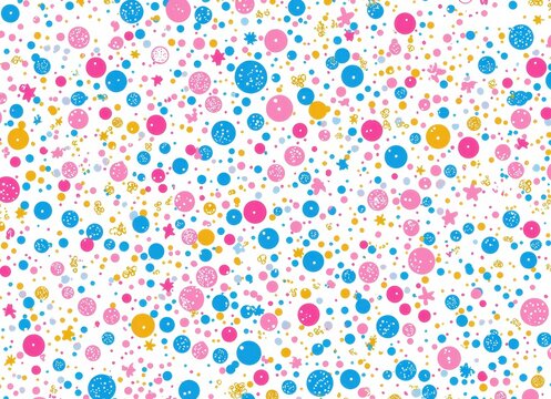 Fototapeta Playful Polka Dot Confetti Pattern for Party & Children's Themes