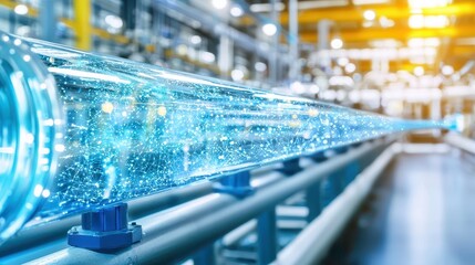 Factory Automation, Data Transmission, Industrial Technology, Abstract Blue Network