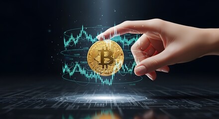 Digital bitcoin interaction with financial data