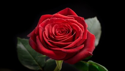 single red rose on black background
