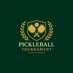 Pickleball Tournament Logo Design Vector Simple Clean Luxury Simple 