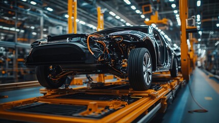 Fototapeta premium Automotive Industry’s Cutting-edge Lithium-ion Battery Technology at Work