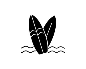 creative details Outline silhouette surfboard beach water icon vector illustration