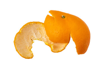 Fresh orange peel isolated on transparent background	