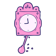 cartoon ticking clock with pendulum