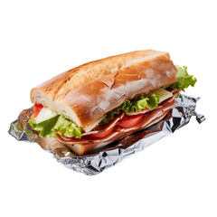 aluminium foil wrapped sandwich transparent background