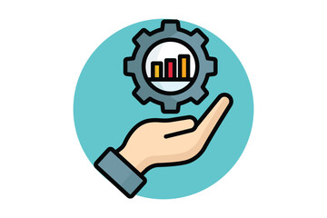 Impact icon. colored outline icon style. icon related to branding. business elements vector illustration