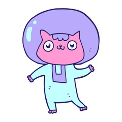 cartoon space cat