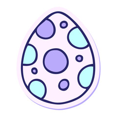 sticker of a quirky hand drawn cartoon easter egg
