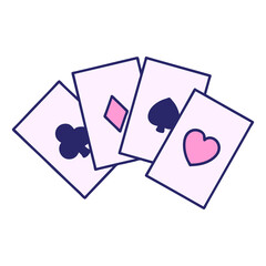 tattoo in traditional style of a run of cards