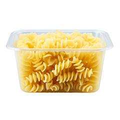 dry pasta in microwave container transparent background