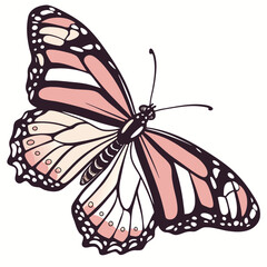  Delicate Pink Butterfly Vector Art with Intricate Details