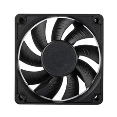 High-Performance Black Cooling Fan for Electronics and PC Cases, Efficient Airflow Design on transparent background