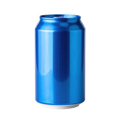 Blue Soda Can on White Background, Ideal for Refreshing Beverage Visuals on transparent background