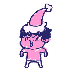 Christmas Man Chalk Drawing