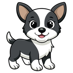 Obraz premium Cute Cartoon Puppy with Big Eyes and Tail