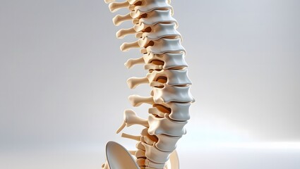 Medical reference model demonstrating spinal alignment and posture correction