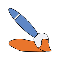 Paint Brush color line icon with white background vector stock illustration