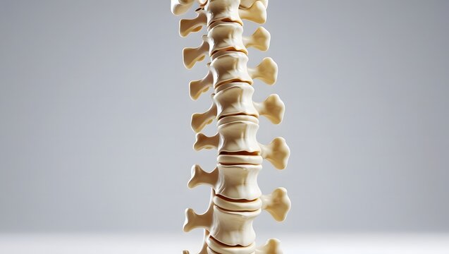 Detailed human spine anatomical model showcasing vertebral structure