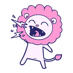 cartoon roaring lion