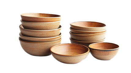 Stacked Ceramic Bowls with Natural Earthy Tones