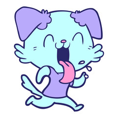 Obraz premium cartoon panting dog running