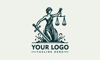 Statue of Lady Justice holding balance scales and sword to represent impartial law enforcement. Legal concept
