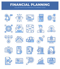 Financial Planning Icon Set. 25 Essential Icons for Business Strategy