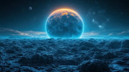 Alien planet, night, landscape